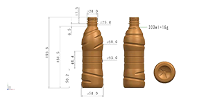 Pré-forma de garrafa PET - Design de garrafa