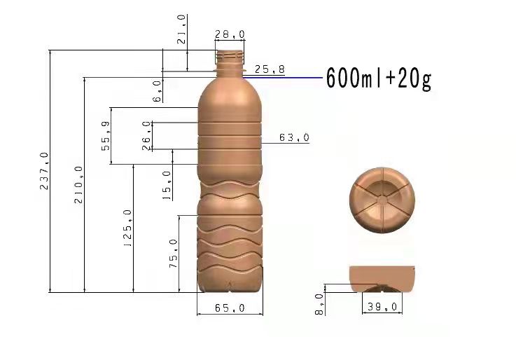 Máquina de enchimento de água engarrafada - garrafa e design de rótulo
