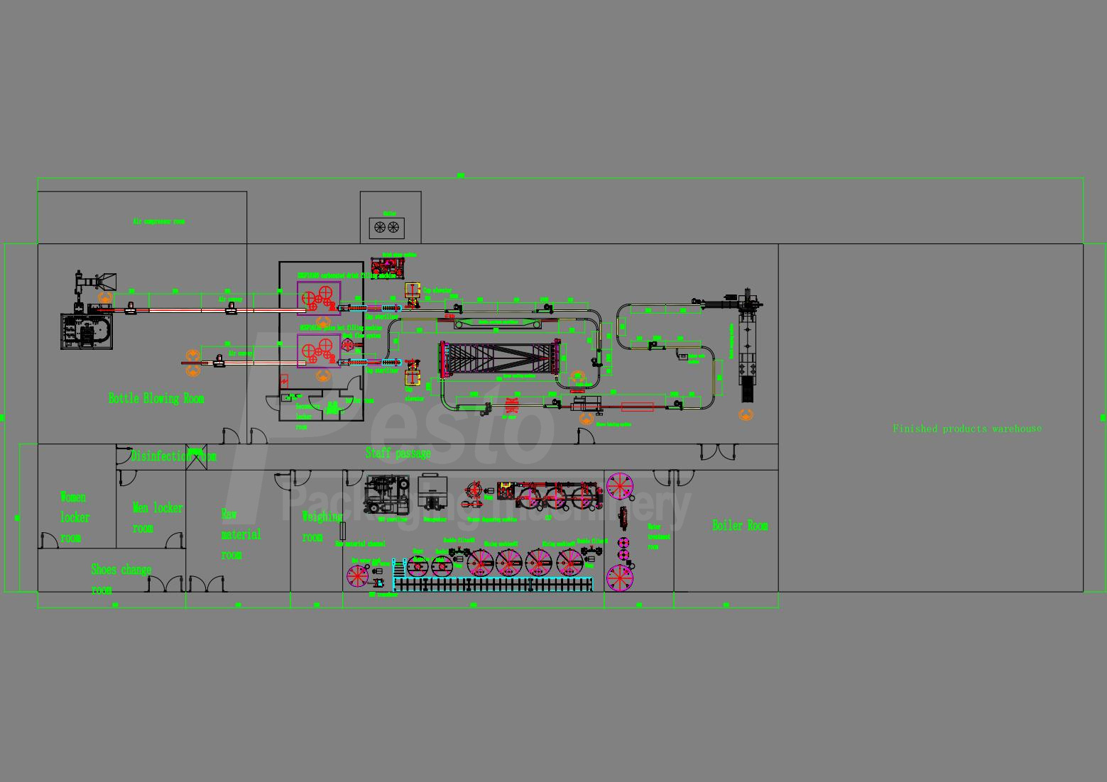 Layout da linha de produção de garrafa PET 3000BPH 500ml (não carbonatada e carbonatada)_00