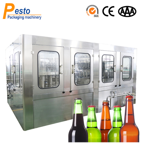 10000bph Awtomatikong Glass Bottle Beer Drink Bottling Washing Filling Seaming Machine