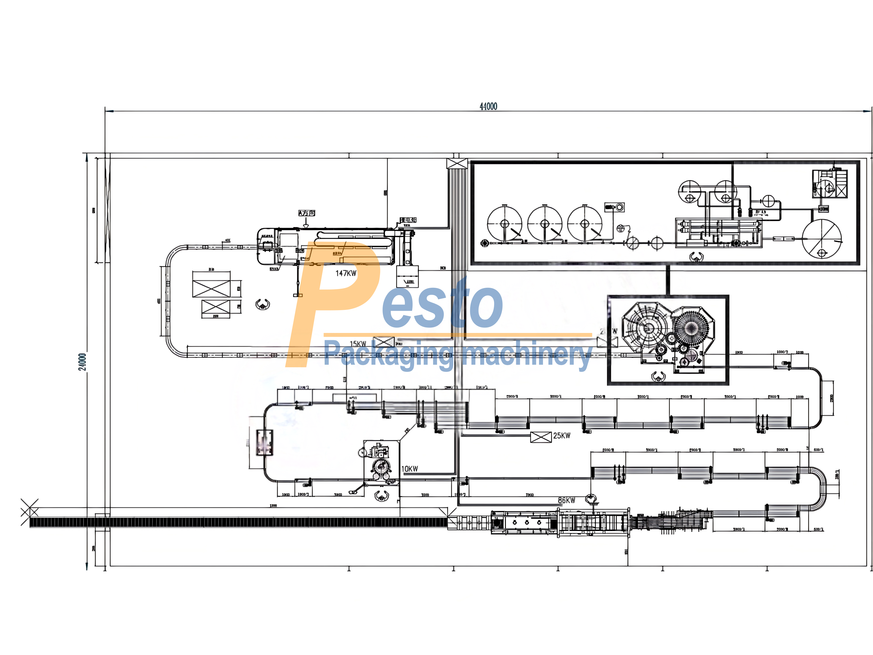 water bottling line layout